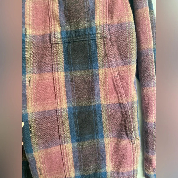 VANS Plaid Oversized Heavyhitter Flannel Button Down Shacket Shirt Sz S - Picture 7 of 15